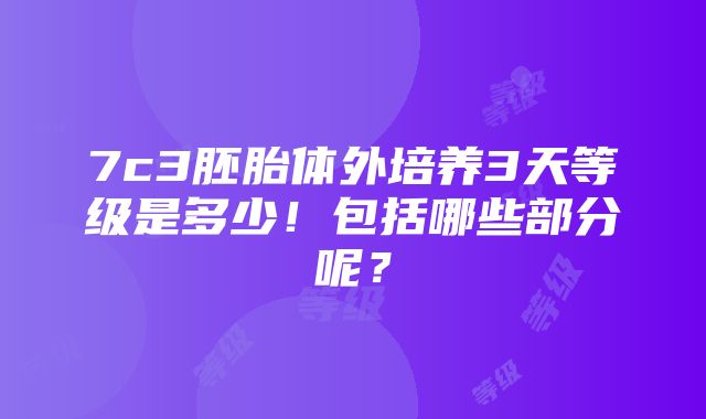 7c3胚胎体外培养3天等级是多少！包括哪些部分呢？