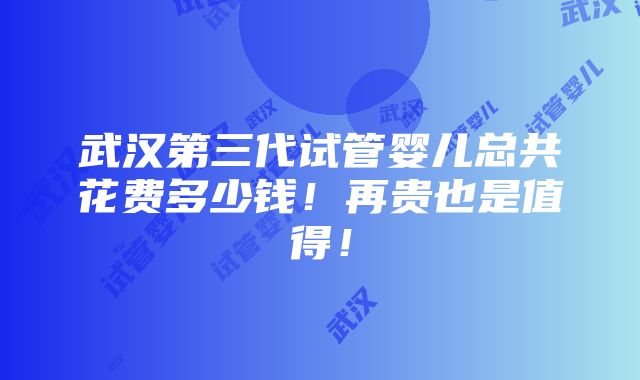 武汉第三代试管婴儿总共花费多少钱！再贵也是值得！