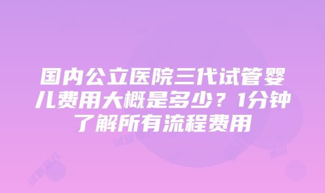 国内公立医院三代试管婴儿费用大概是多少？1分钟了解所有流程费用