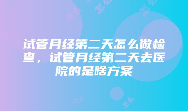 试管月经第二天怎么做检查，试管月经第二天去医院的是啥方案