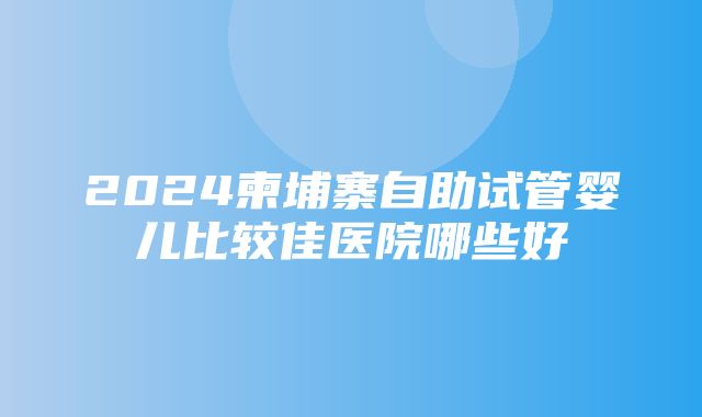 2024柬埔寨自助试管婴儿比较佳医院哪些好