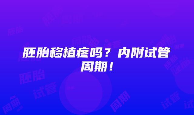 胚胎移植疼吗？内附试管周期！