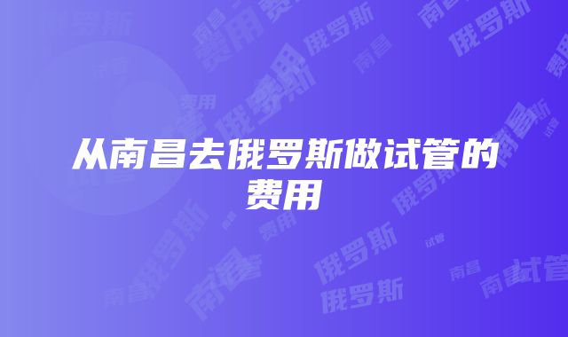 从南昌去俄罗斯做试管的费用