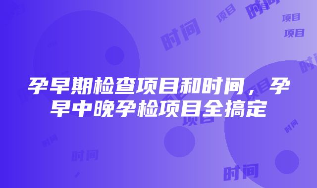 孕早期检查项目和时间，孕早中晚孕检项目全搞定