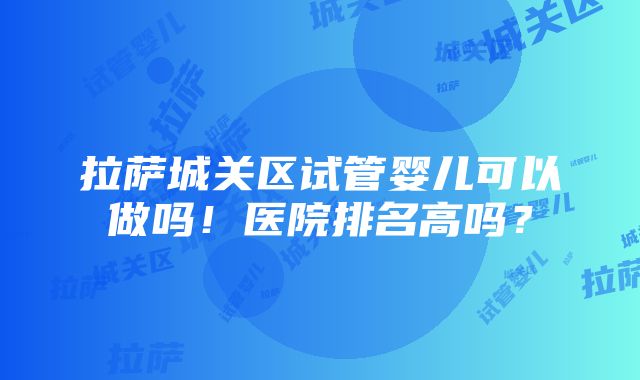 拉萨城关区试管婴儿可以做吗！医院排名高吗？