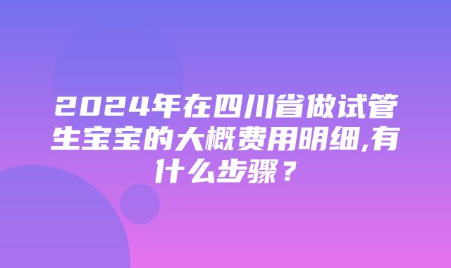 2024年在四川省做试管生宝宝的大概费用明细,有什么步骤？