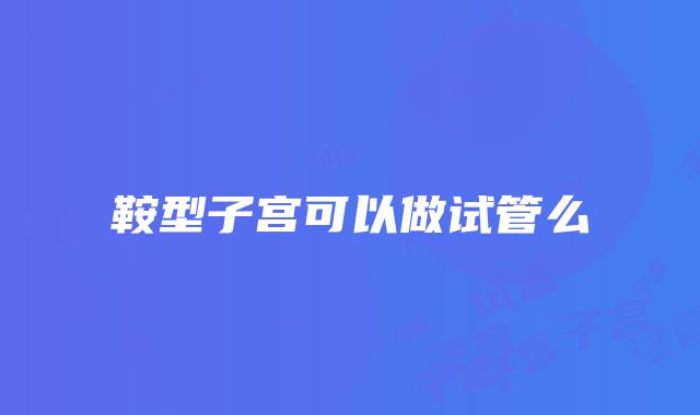 鞍型子宫可以做试管么