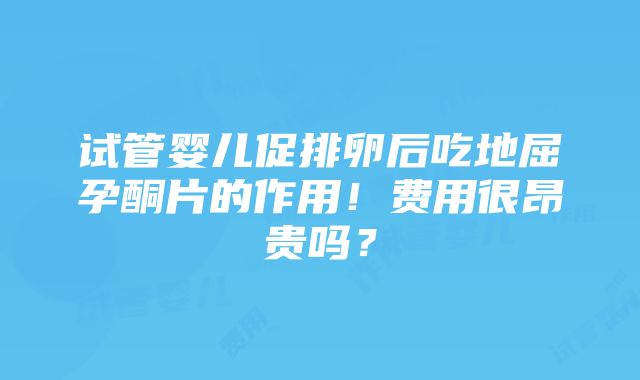 试管婴儿促排卵后吃地屈孕酮片的作用！费用很昂贵吗？