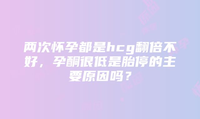 两次怀孕都是hcg翻倍不好，孕酮很低是胎停的主要原因吗？