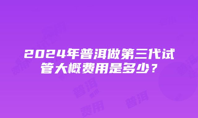 2024年普洱做第三代试管大概费用是多少？