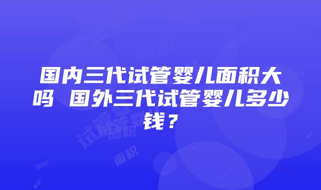 国内三代试管婴儿面积大吗 国外三代试管婴儿多少钱？