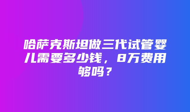 哈萨克斯坦做三代试管婴儿需要多少钱，8万费用够吗？