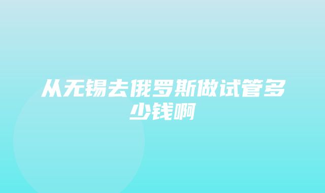 从无锡去俄罗斯做试管多少钱啊