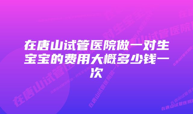 在唐山试管医院做一对生宝宝的费用大概多少钱一次