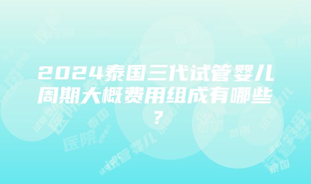 2024泰国三代试管婴儿周期大概费用组成有哪些？