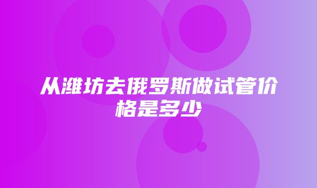 从潍坊去俄罗斯做试管价格是多少