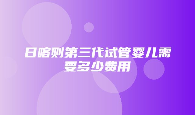 日喀则第三代试管婴儿需要多少费用