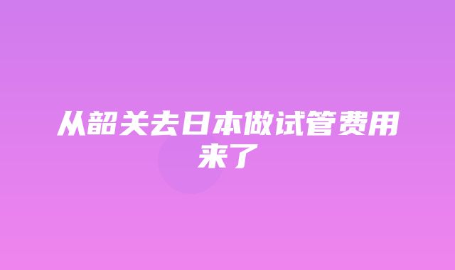 从韶关去日本做试管费用来了