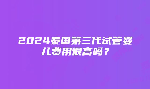 2024泰国第三代试管婴儿费用很高吗？