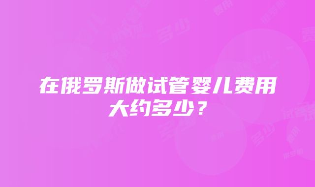 在俄罗斯做试管婴儿费用大约多少？