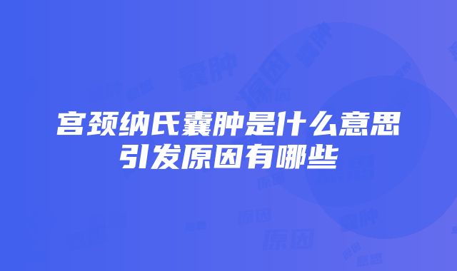 宫颈纳氏囊肿是什么意思引发原因有哪些