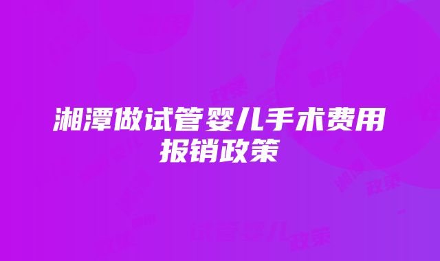 湘潭做试管婴儿手术费用报销政策