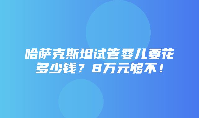 哈萨克斯坦试管婴儿要花多少钱？8万元够不！