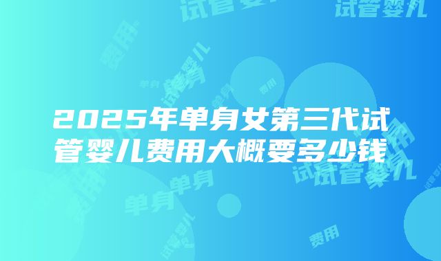 2025年单身女第三代试管婴儿费用大概要多少钱