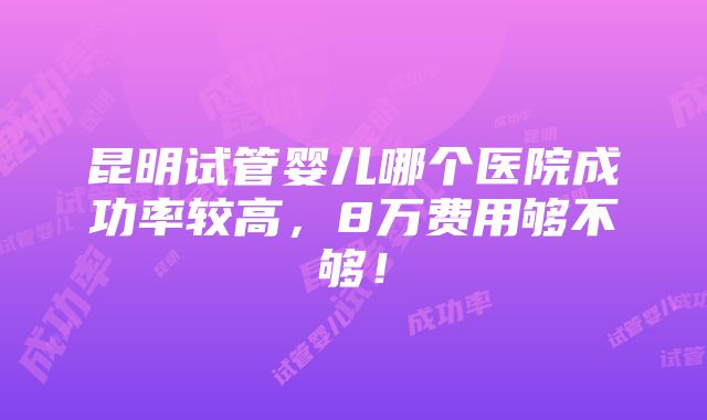 昆明试管婴儿哪个医院成功率较高，8万费用够不够！