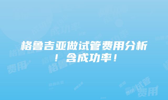 格鲁吉亚做试管费用分析！含成功率！