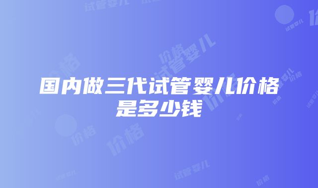 国内做三代试管婴儿价格是多少钱