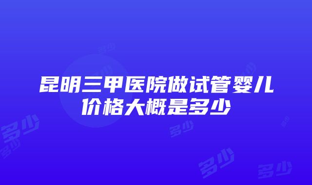 昆明三甲医院做试管婴儿价格大概是多少