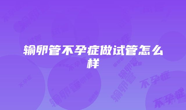 输卵管不孕症做试管怎么样