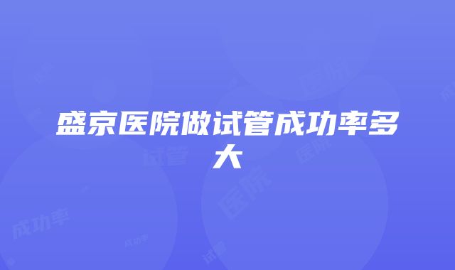 盛京医院做试管成功率多大