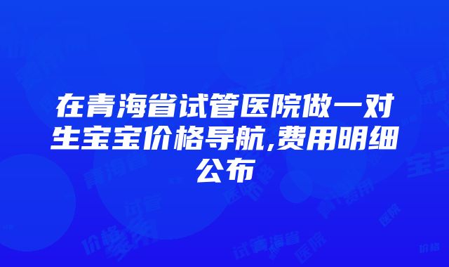 在青海省试管医院做一对生宝宝价格导航,费用明细公布