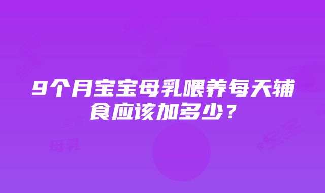 9个月宝宝母乳喂养每天辅食应该加多少？