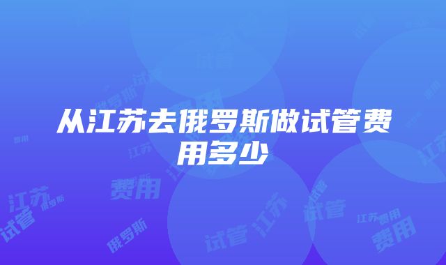 从江苏去俄罗斯做试管费用多少