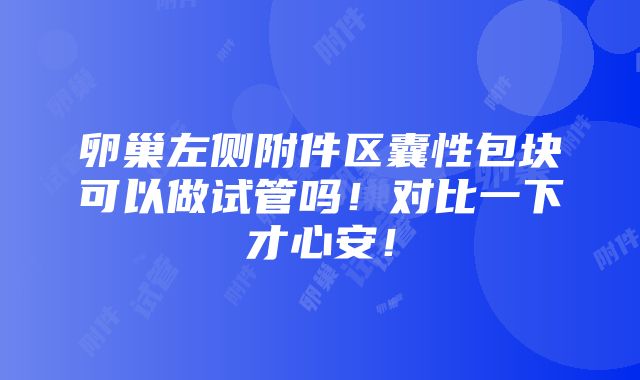 卵巢左侧附件区囊性包块可以做试管吗！对比一下才心安！