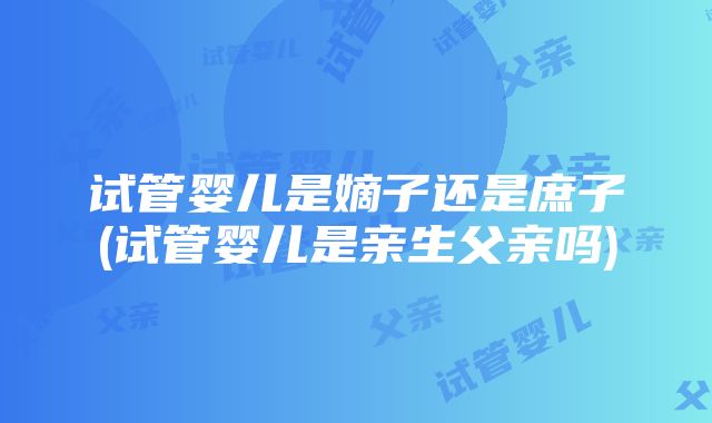 试管婴儿是嫡子还是庶子(试管婴儿是亲生父亲吗)