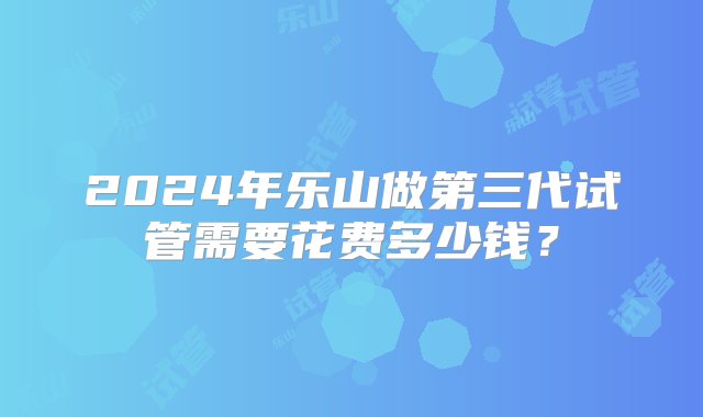 2024年乐山做第三代试管需要花费多少钱？