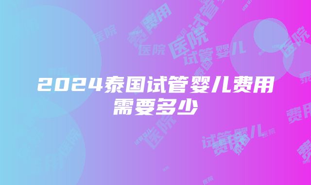 2024泰国试管婴儿费用需要多少