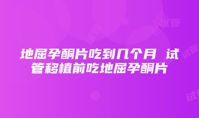 地屈孕酮片吃到几个月 试管移植前吃地屈孕酮片