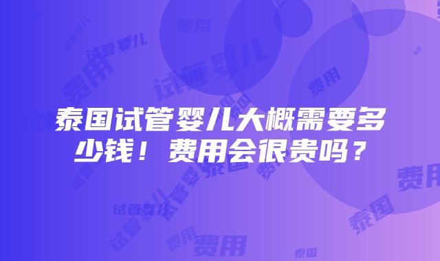 泰国试管婴儿大概需要多少钱！费用会很贵吗？