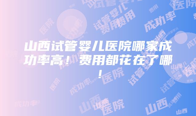 山西试管婴儿医院哪家成功率高！费用都花在了哪！