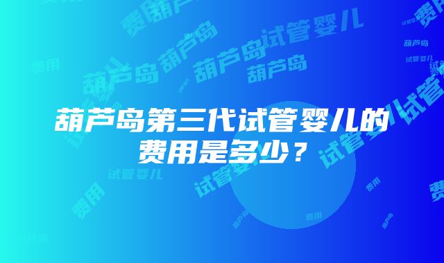 葫芦岛第三代试管婴儿的费用是多少？