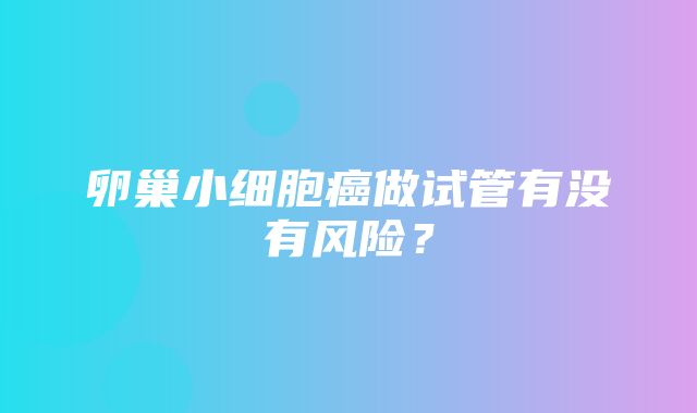 卵巢小细胞癌做试管有没有风险？