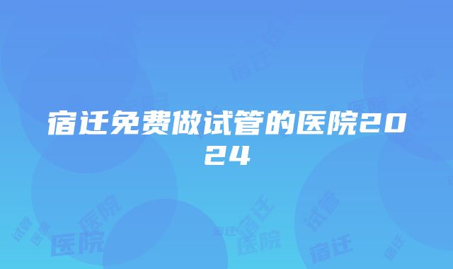 宿迁免费做试管的医院2024