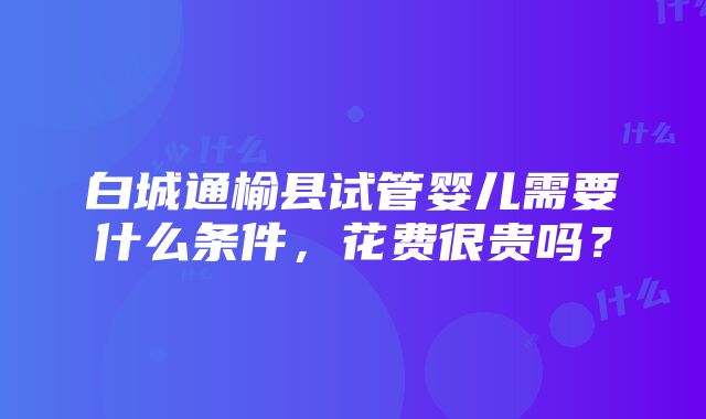 白城通榆县试管婴儿需要什么条件，花费很贵吗？