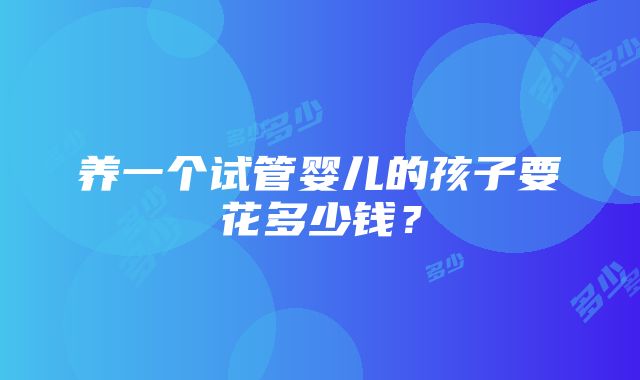 养一个试管婴儿的孩子要花多少钱？