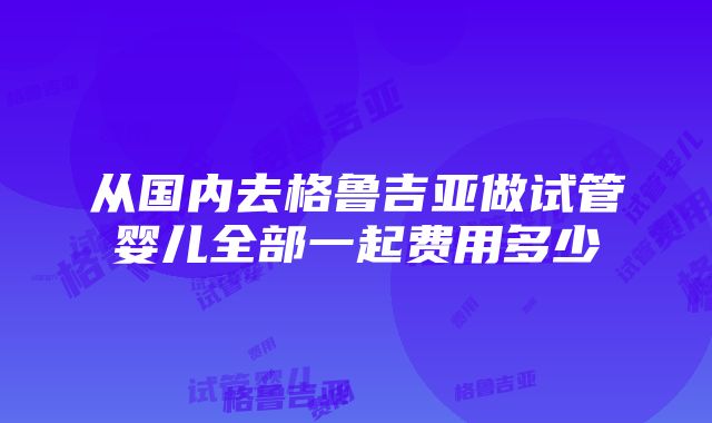 从国内去格鲁吉亚做试管婴儿全部一起费用多少